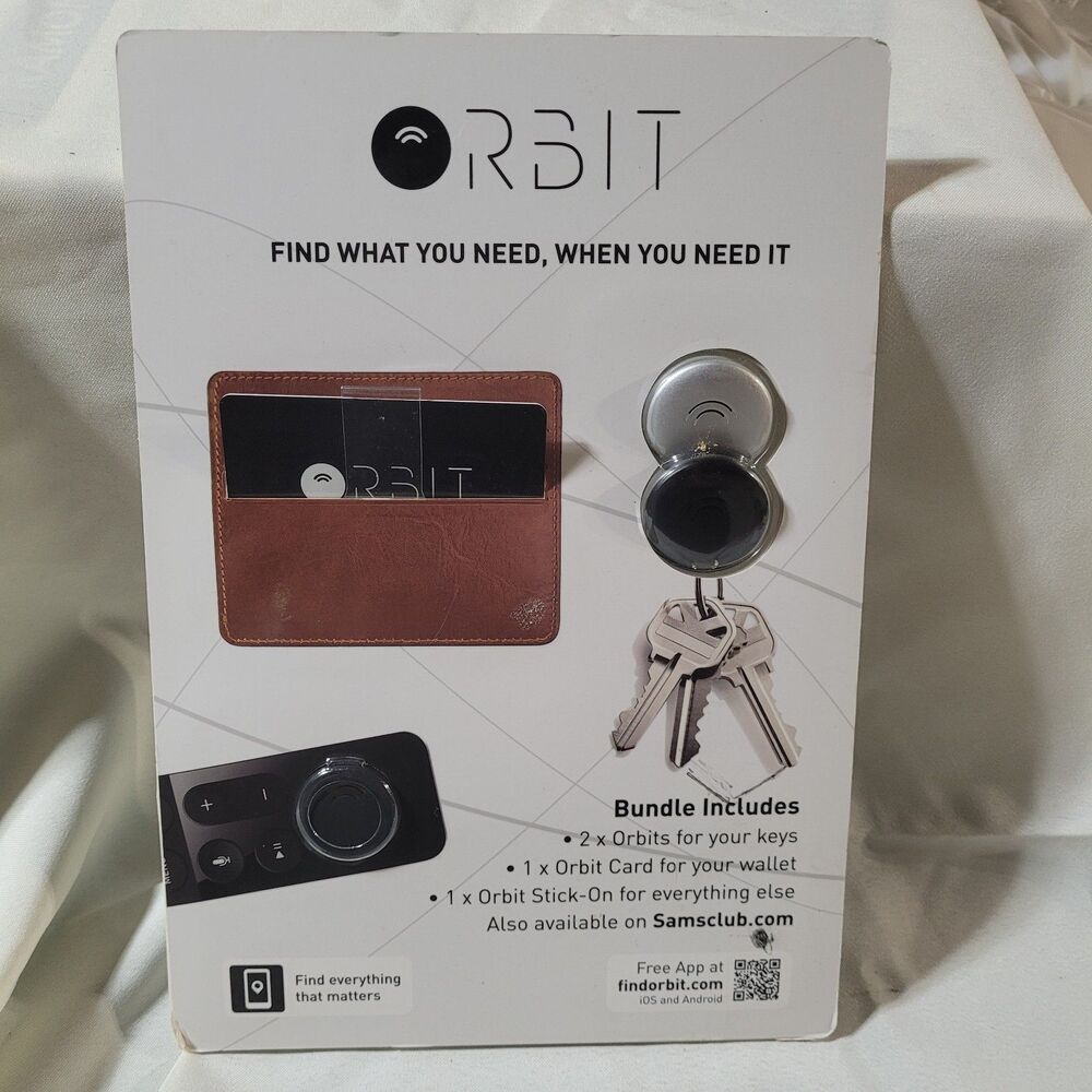 Orbit Find Everything Tracker Bundle with 2 Keys, 1 Card and 1 Stick On  NIB
